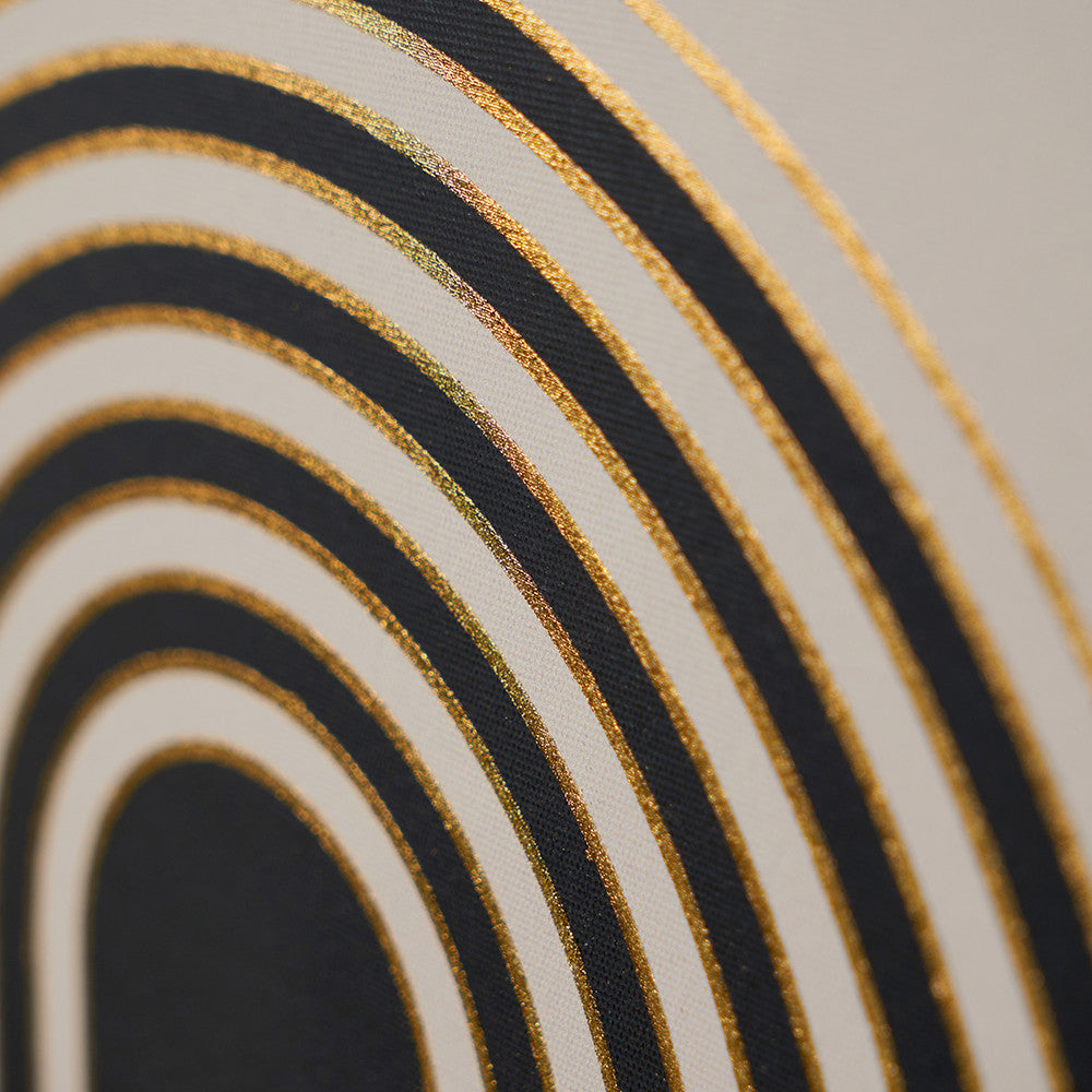 Art Deco Print with Linear Gold Detail and Black Frame