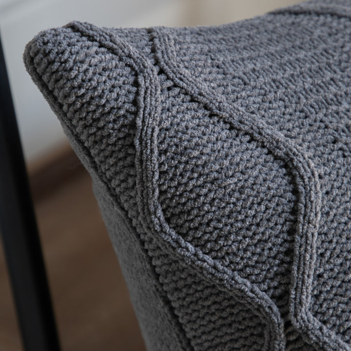 Chenille Cable Cushion | Grey