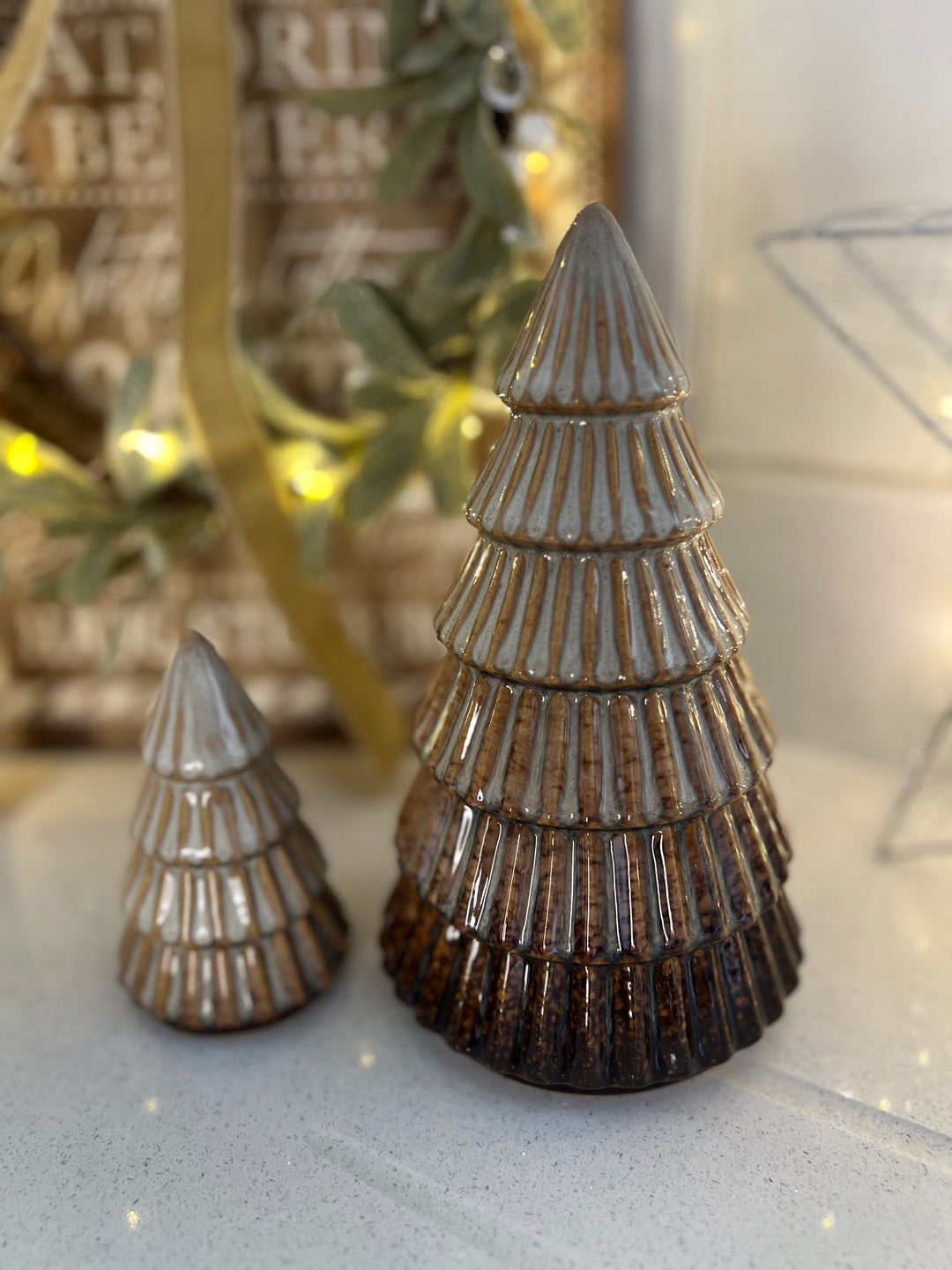 Brown Tree Deco, 9.8cm