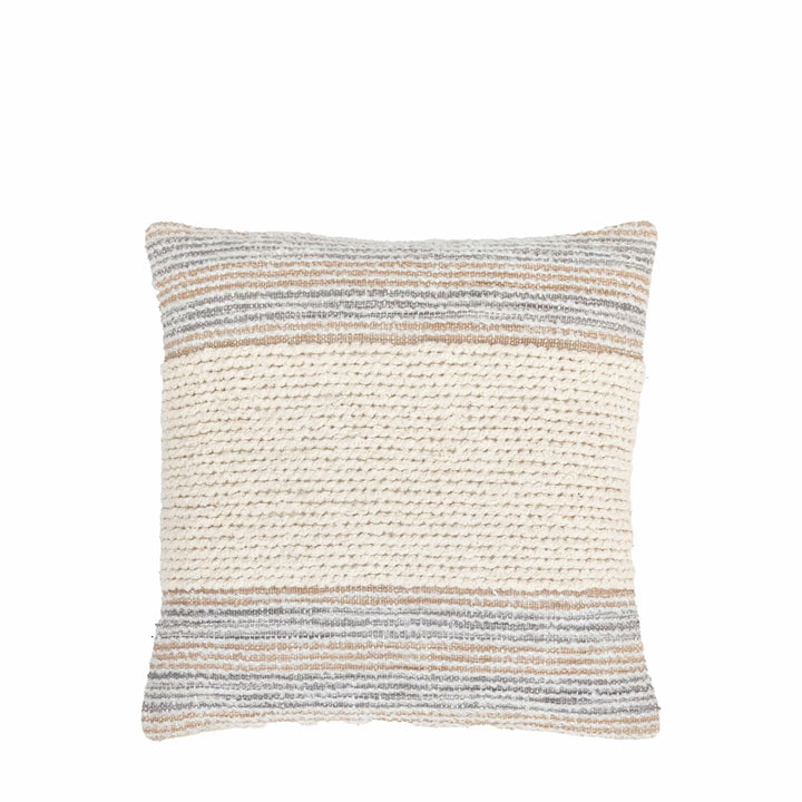 Natural Vertical Stripe Filled Cushion