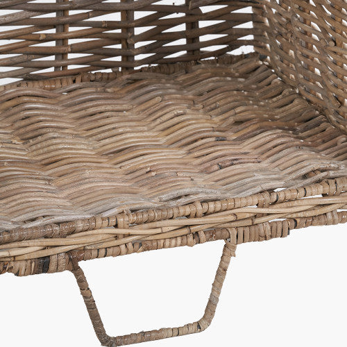 Tobs S/2 Grey Kubu Rattan Log Basket Trolleys