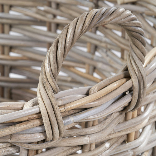 Tobs S/4 Grey Kubu Rattan Tall Round Storage Baskets