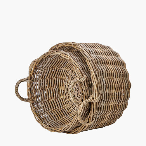 Kubu  Grey Log Baskets - Set of 2