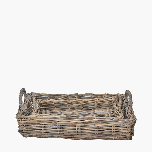 S/2 Grey Kubu Basket Trays