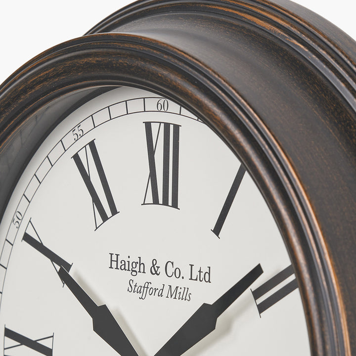 Antique Bronze Effect Indoor Outdoor Wall Clock