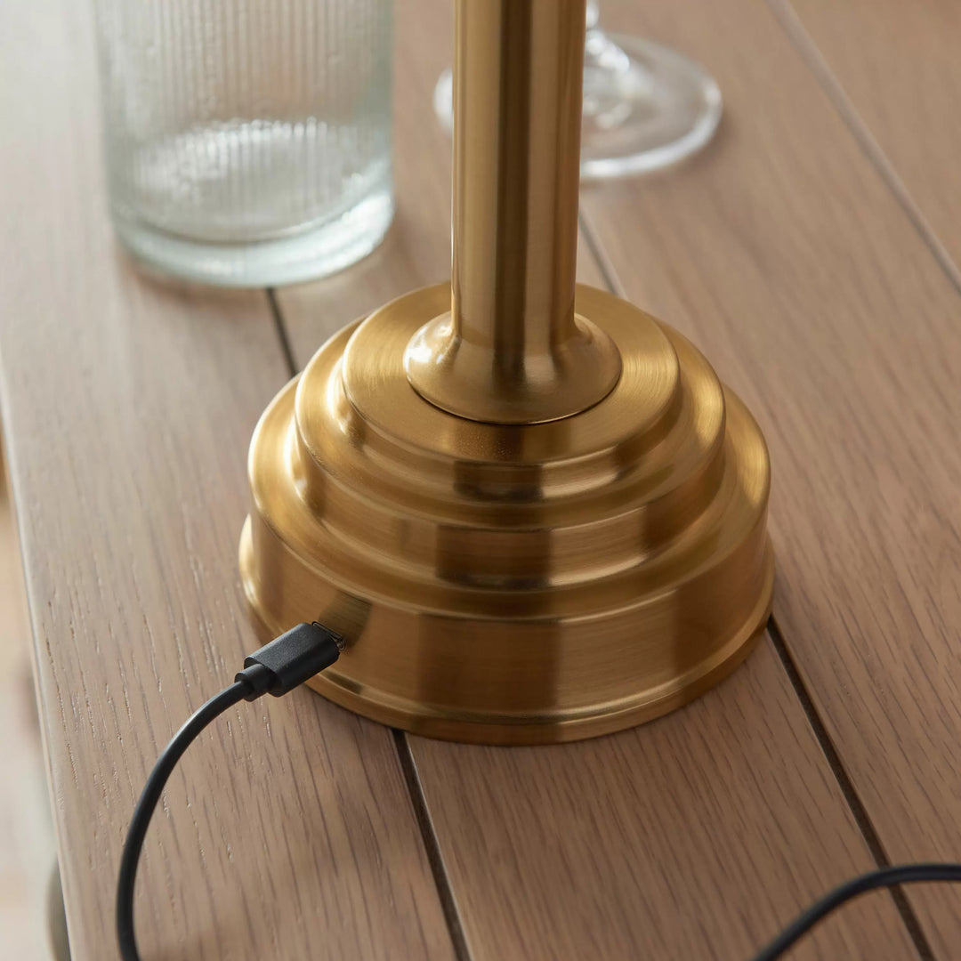 Upton Rechargeable Table Lamp Base Brushed Brass