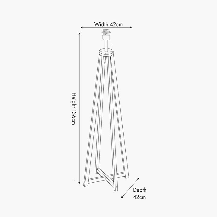 Whitby Matt Black Wood Tapered 4 Post Floor Lamp Base