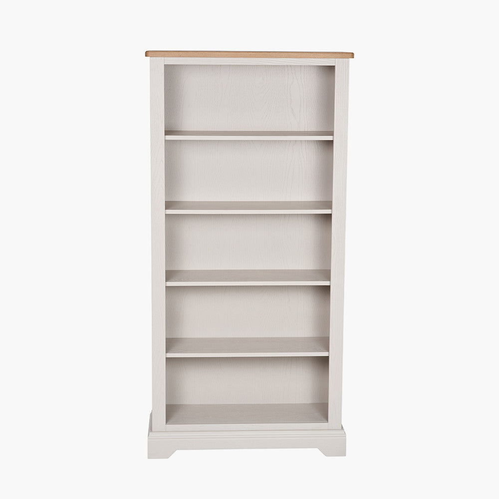 Fairford Parchment White Pine and Oak Wood 5 Shelf Unit