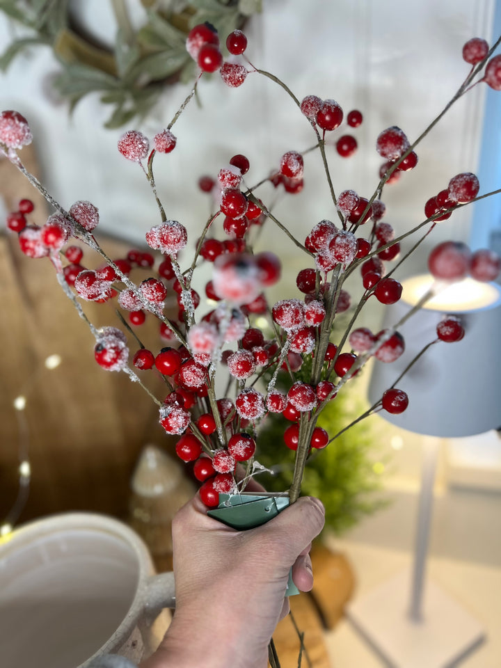 Snow Berries Foam Spray Bunch of 3  - 55cm