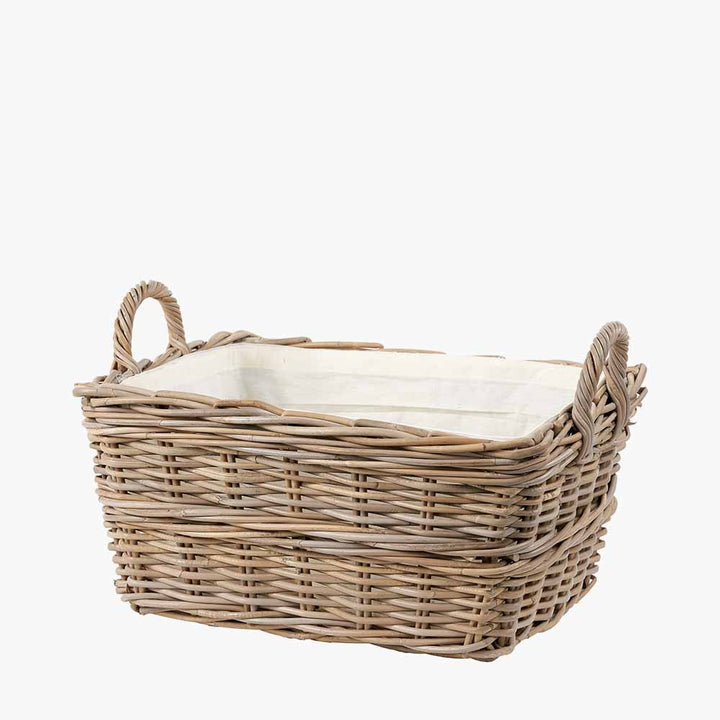 Neutral Kubu Rectangular Handled Laundry Basket