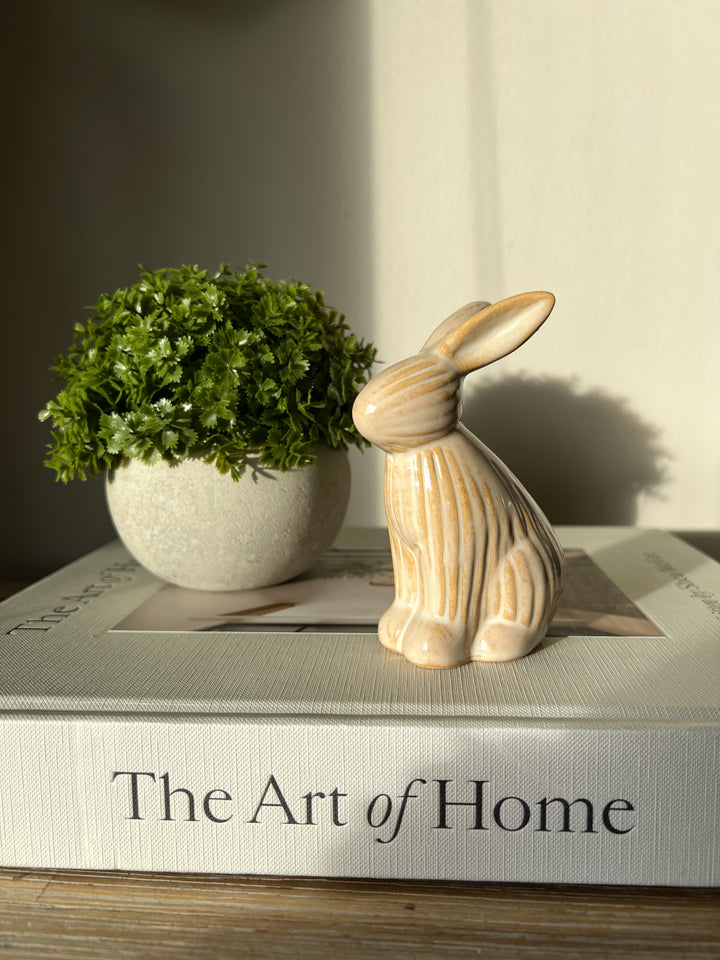 Natural Ribbed Bunny, 10cm