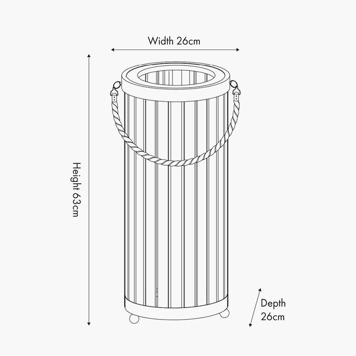 Austell Natural Wood Large Lantern Floor Lamp