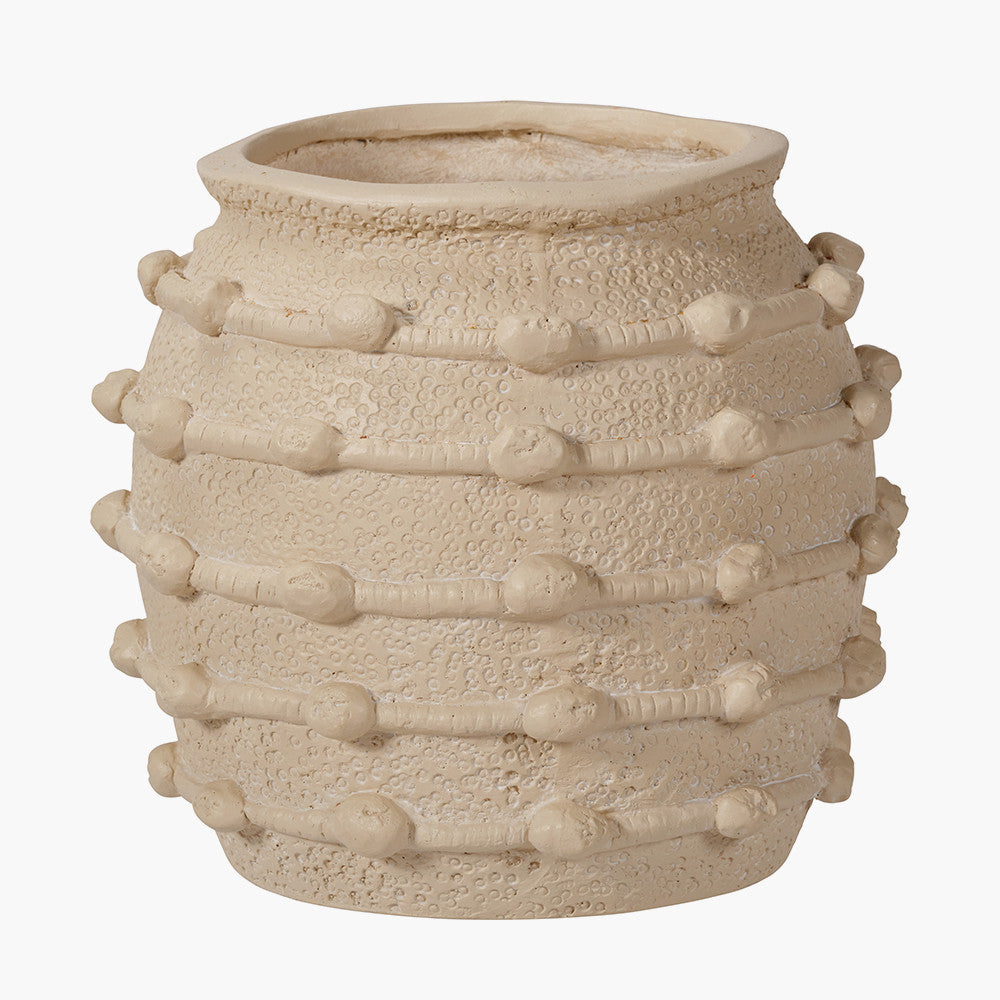 Cream Bobble Fibrestone Decorative Planter | Small 29cm