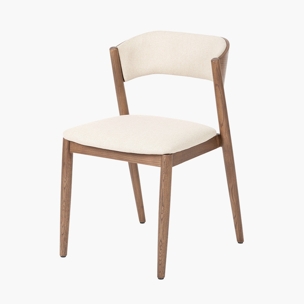Elias Dark Ash Wood Retro Dining Table and 6 Chairs