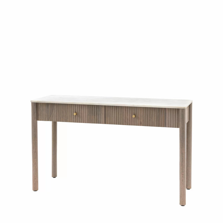 Catalan Marble Top 2 Drawer Console