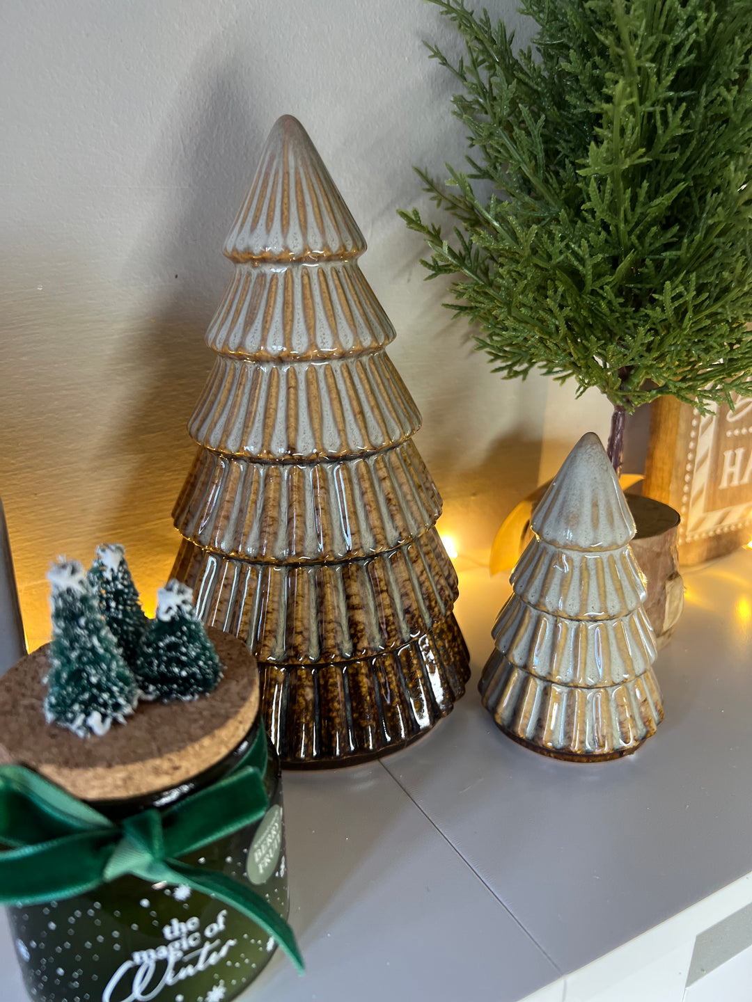 Brown Tree Deco, 9.8cm