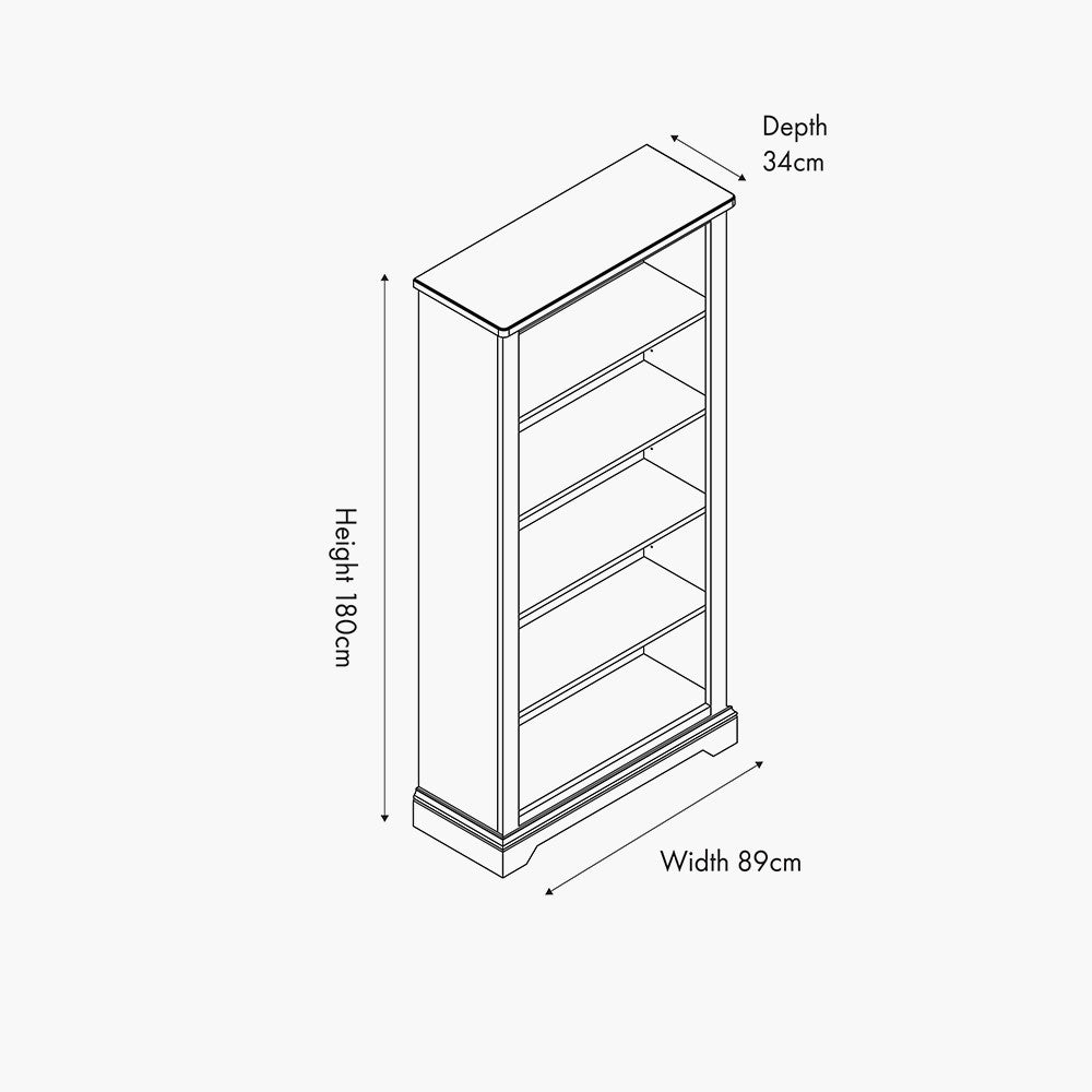 Fairford Parchment White Pine and Oak Wood 5 Shelf Unit