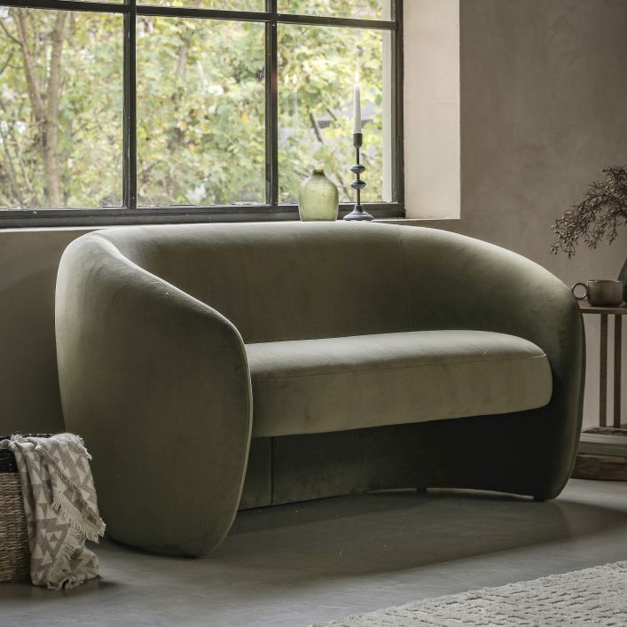 Curvo 2 seater Sofa - Moss Green