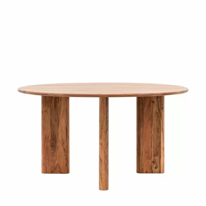 Borden Vintage Acacia Wood Round Dining Table
