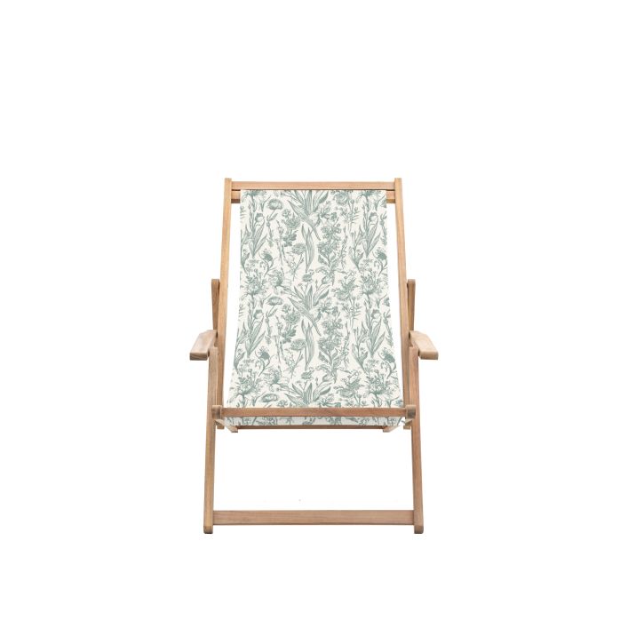 Summer Sage Floral Deck Chair