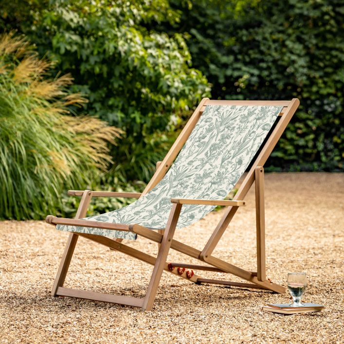 Summer Sage Floral Deck Chair