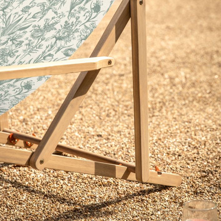 Summer Sage Floral Deck Chair