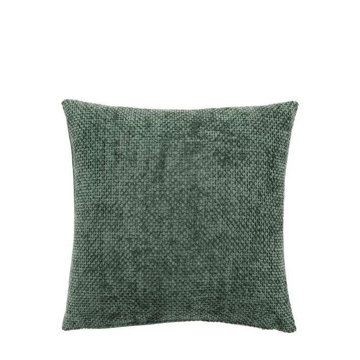 Basketweave Chenille Cushion Olive 2pk