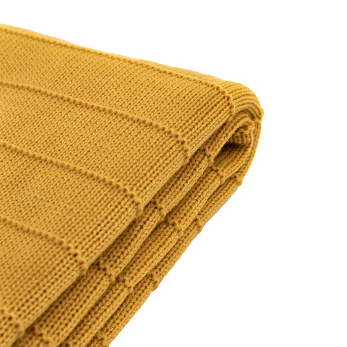 Florence Knit Throw - Mustard