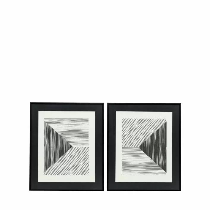 Runway Line Drawing Framed Art Set of 2