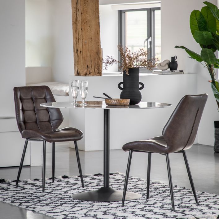 Fielding Dining Table White Marble Effect