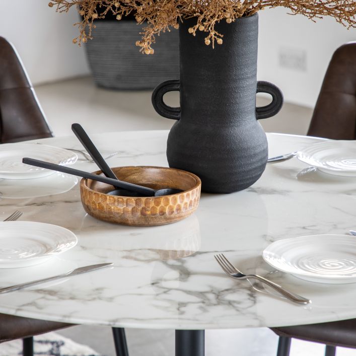 Fielding Dining Table White Marble Effect