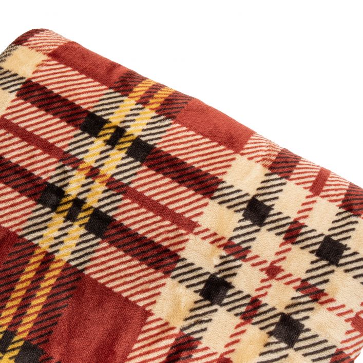 Tartan Sherpa Throw Red