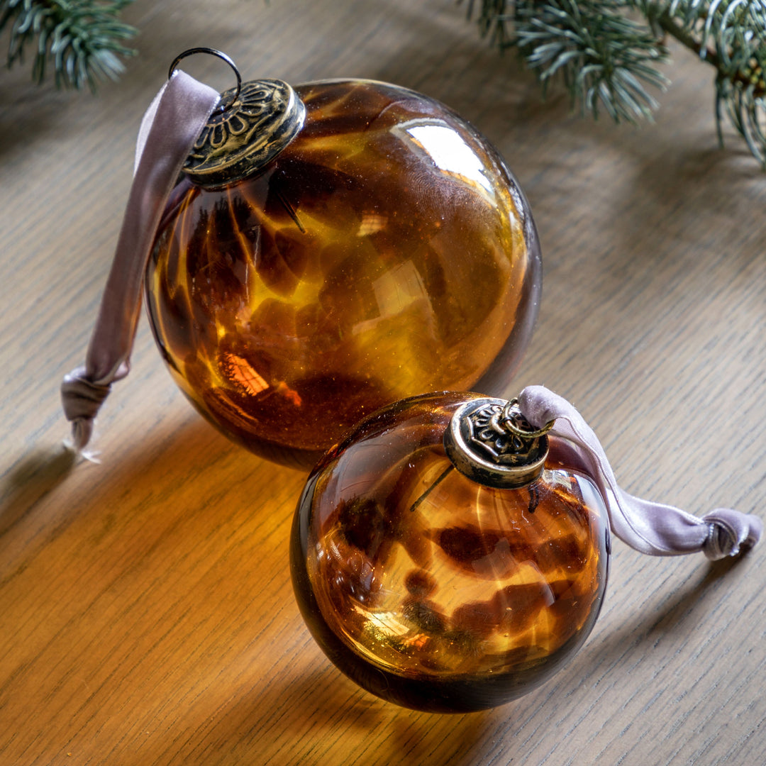 Lola Amber Bauble 8cm | Set Of 6