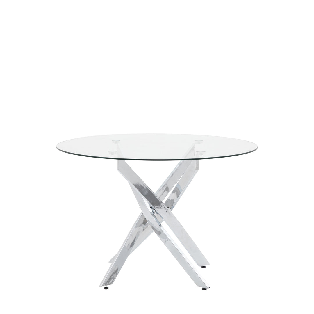 Ramsey Chrome And Glass Round Dining Table