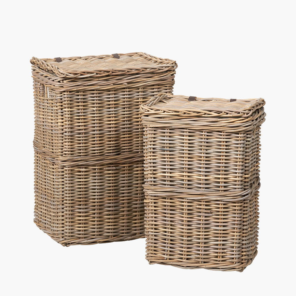 S/2 Grey Kubu Rectangular Linen Baskets