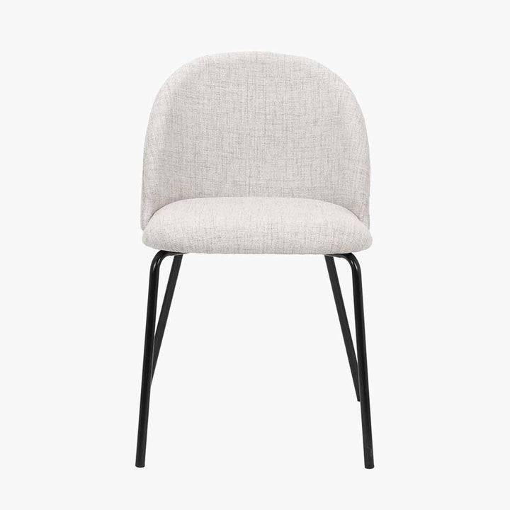 Turi Pebble Linen Mix and Black Metal Dining Chair