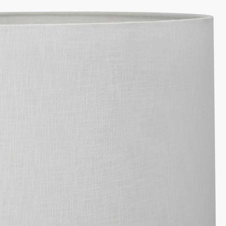 Aurelio Brass and Black Metal Textured Table Lamp Base with Lino 35cm White Self Lined Linen Cylinder Lampshade