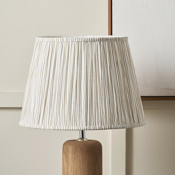 Thiago 30cm Natural Stripe Mushroom Pleat Tapered Lampshade