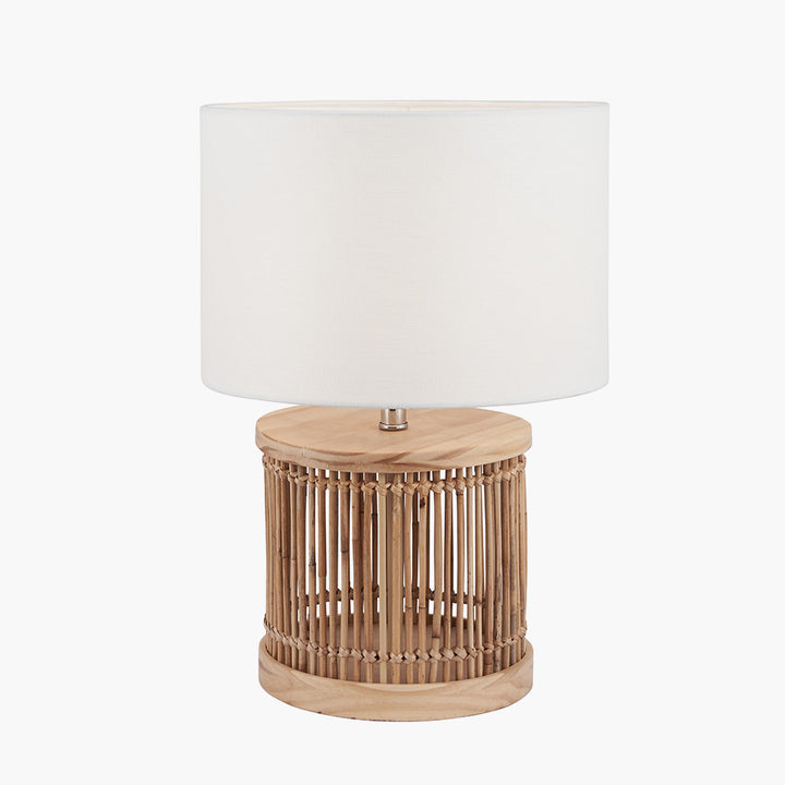 Sorbus Natural Ribbed Small Table Lamp