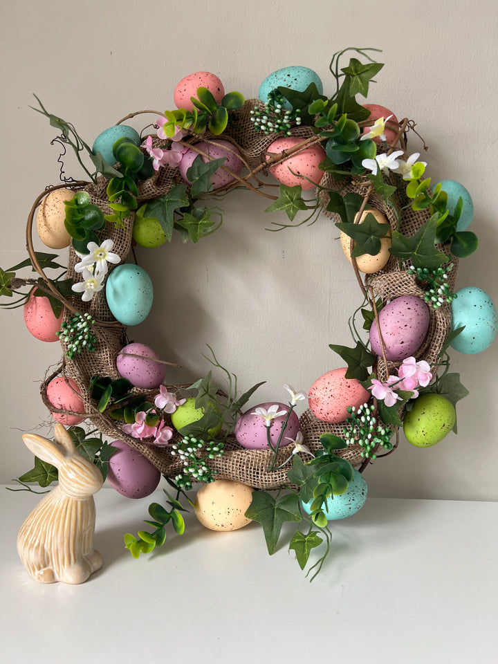 Spring Pastel Egg Wreath 40cm