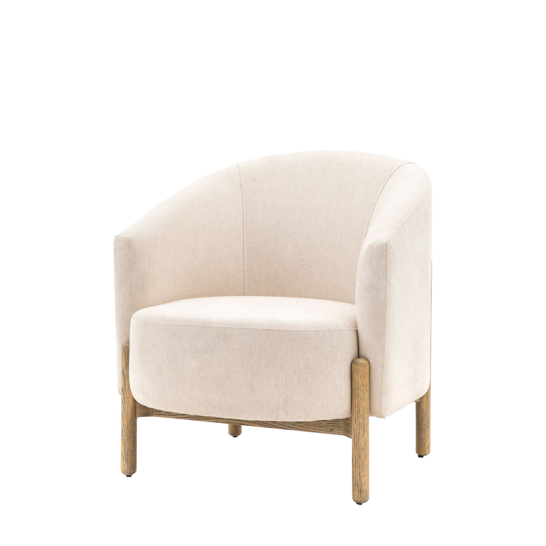 Stevie Curved Natural Armchair