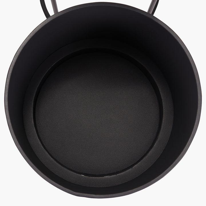 Set of 2 Graphite Metal Circular Planters