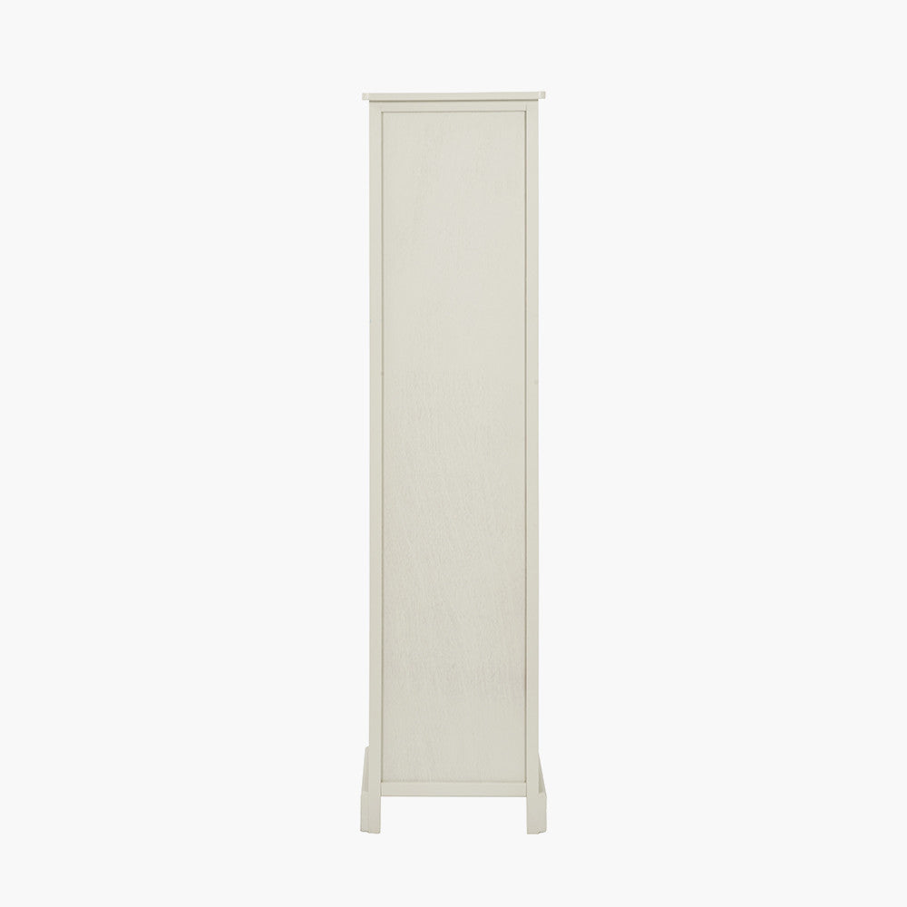 Croft Linen Pine Wood Slim 1 Door 3 Shelf Unit