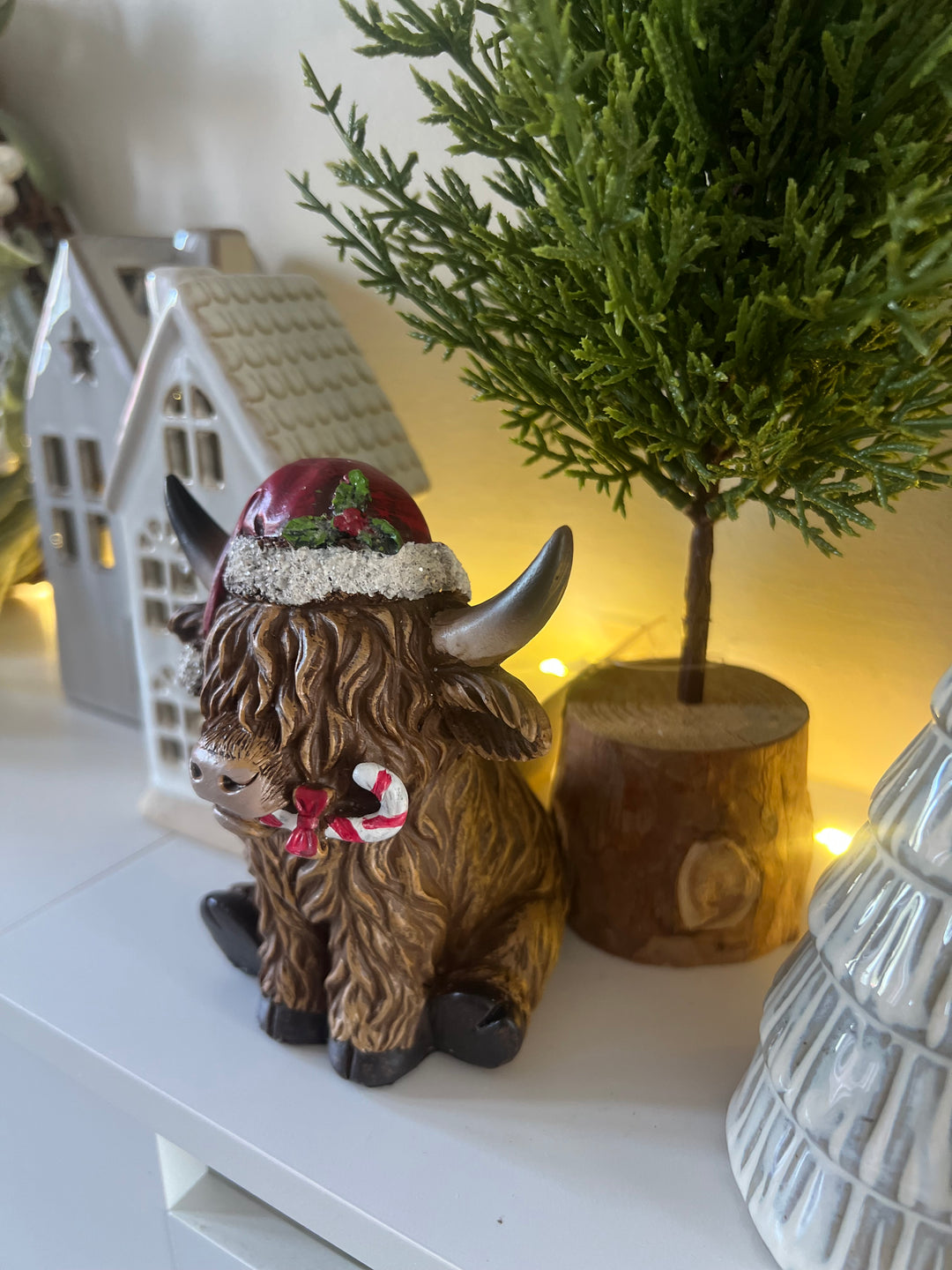 Christmas Highland Cow, 11cm