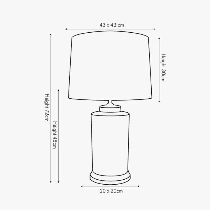 Aris Tall Grey and White Geo Pattern Table Lamp 72cm