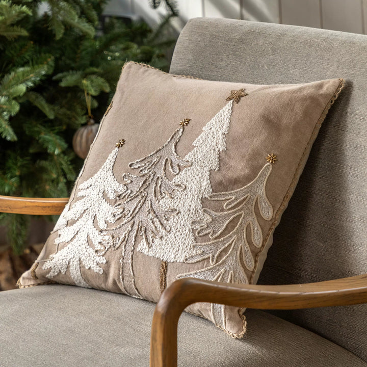 Pearly White Tree Scene Cushion