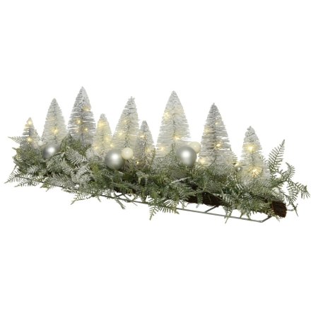 Light Up Indoor Snowy Tree Table Centrepiece, 90cm