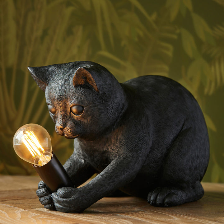 Kitten Table Lamp | Black