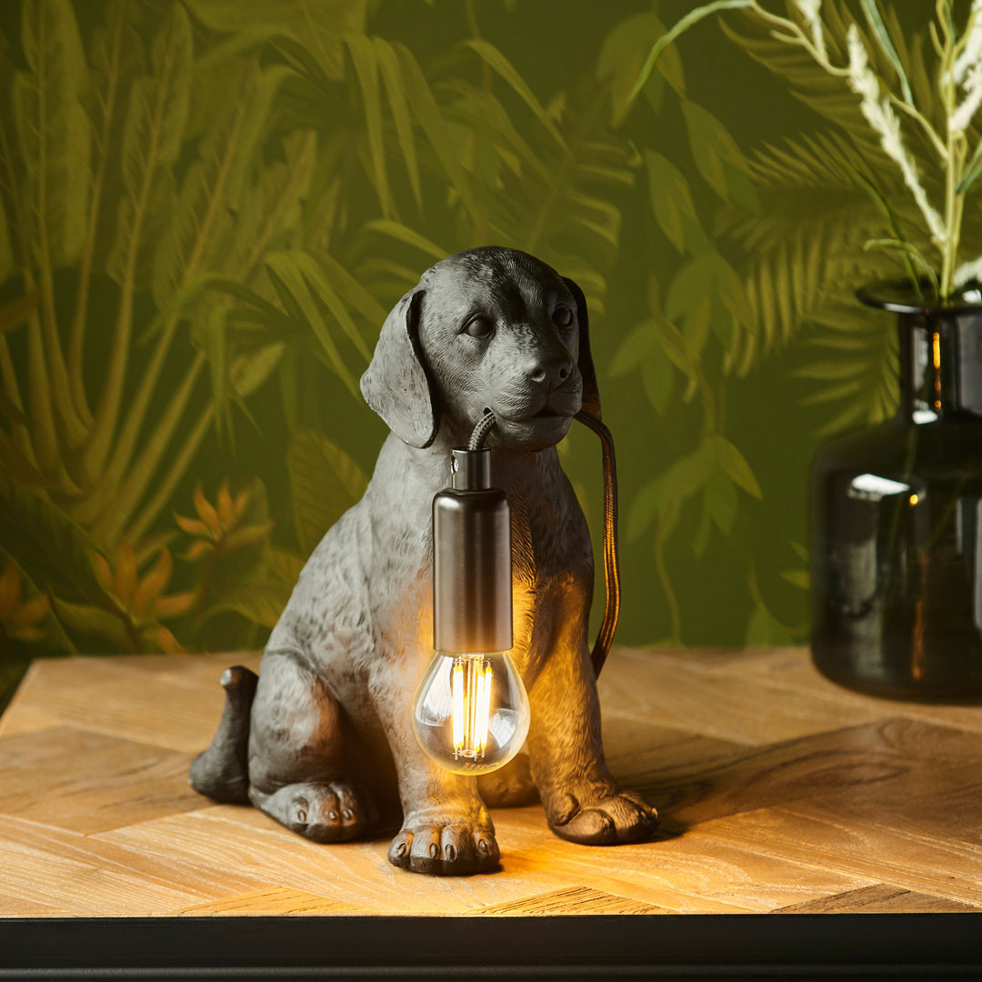 Labrador Puppy Table Lamp | Black