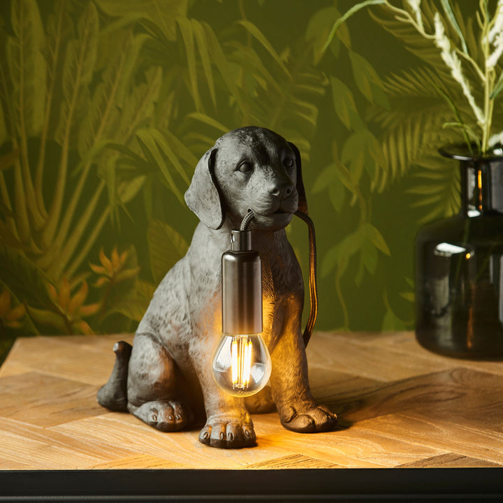 Labrador Puppy Table Lamp | Black